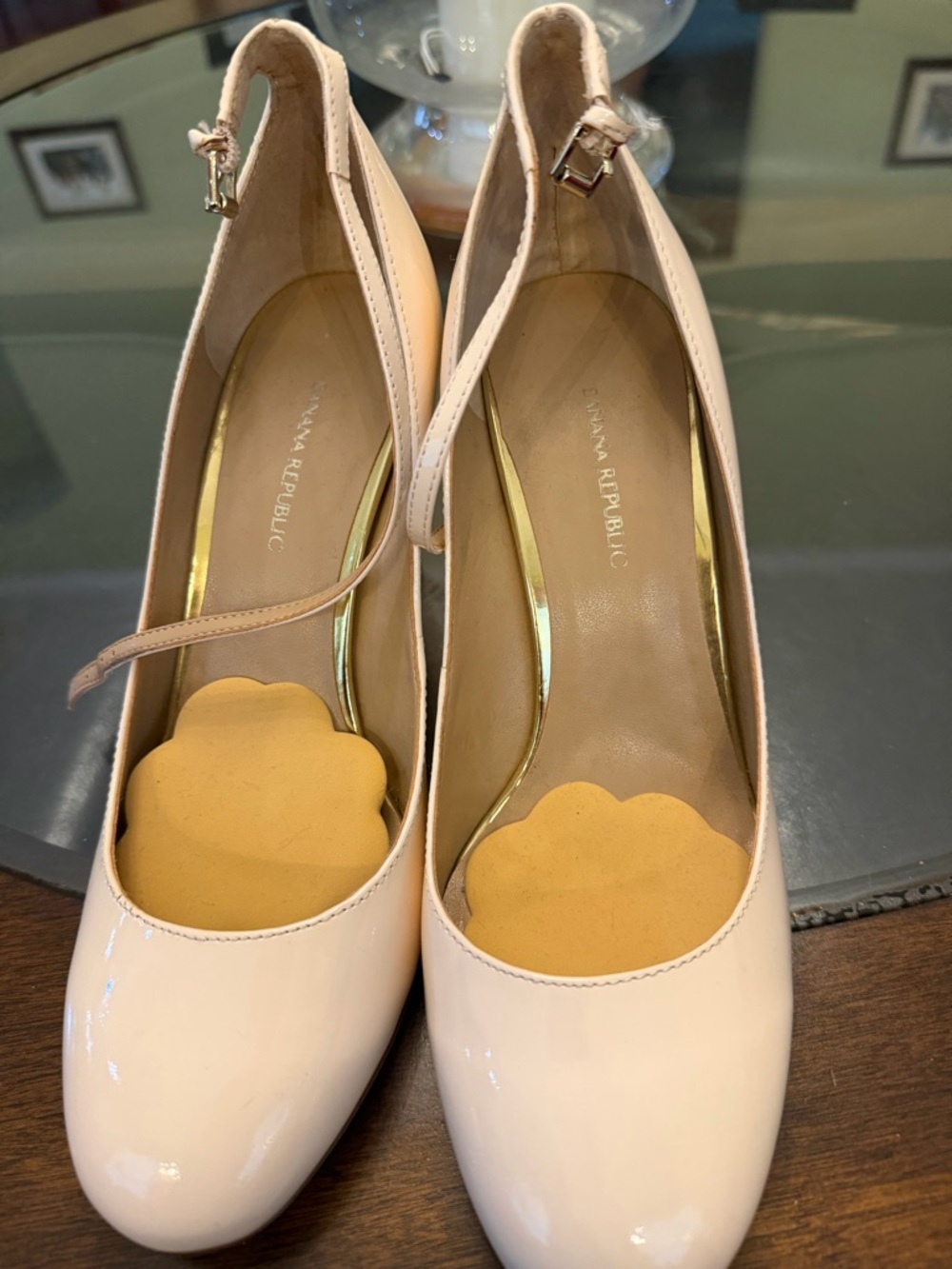 Banana Republic Blush Patent Leather Ankle-Strap Pumps